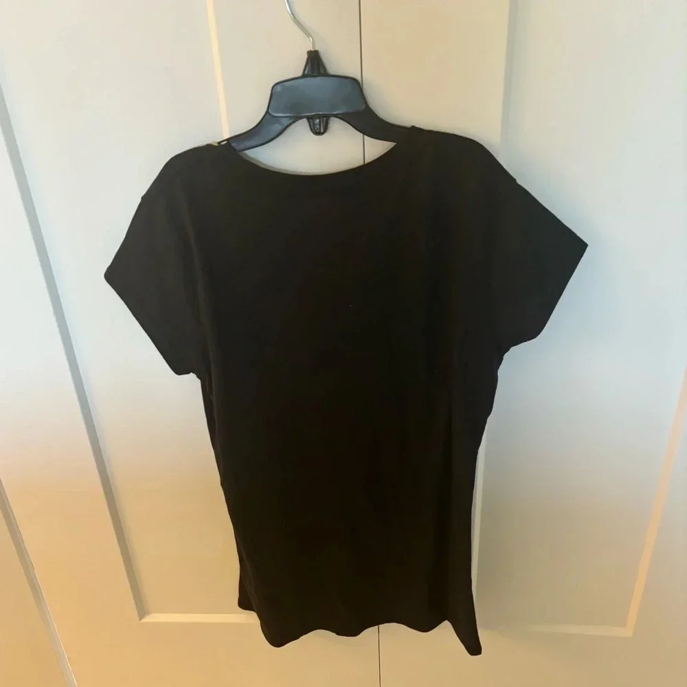 Girl's Youth Converse Short Sleeve Black Cotton Shirt Size L 12-13 Years